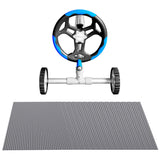 Aqua Buddy Pool Cover 600 Micron Solar Heat Blanket 10.5x4.2m w/ 5.55m Roller Blue - Side View