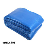 Aquabuddy Pool Cover 500 Micron 11x4.8m Blue Swimming Pool Solar Blanket 5.5m Roller - Side View