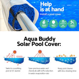 Aquabuddy Pool Cover 500 Micron 11x4.8m Swimming Pool Solar Blanket 5.5m Roller Blue - Top-Down View