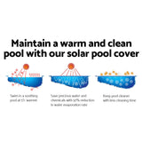 Aquabuddy Pool Cover 500 Micron 11x4.8m Swimming Pool Solar Blanket Blue Silver - Side View
