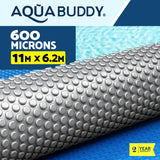 Aqua Buddy Pool Cover 600 Micron 11x6.2m Swimming Pool Solar Blanket Blue Silver - Close-Up Angle