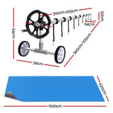 Aqua Buddy Pool Cover 600 Micron 11x6.2m w/ Roller 6.55m Swimming Pools Solar Blanket - Front View