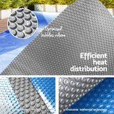 Aqua Buddy Pool Cover 11x6.2m 400 Micron Silver Swimming Pool Solar Blanket 6.55m Roller - 45-Degree Angle