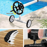 Aqua Buddy Pool Cover 11x6.2m 400 Micron Silver Swimming Pool Solar Blanket 6.55m Roller - Rear View