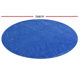 Aquabuddy Pool Cover Fit 2.44m Round Above-ground Ring Swimming Pool Blanket Blue - Front View