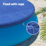 Aquabuddy Pool Cover Fit 2.44m Round Above-ground Ring Swimming Pool Blanket Blue - 45-Degree Angle