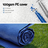 Aquabuddy Pool Cover Fit 2.44m Round Above-ground Ring Swimming Pool Blanket Blue - Rear View
