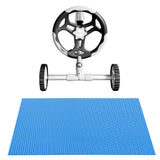 Aqua Buddy Pool Cover 600 Micron 6.5x3m w/ Roller 5.55m Swimming Pools Solar Blanket - Side View