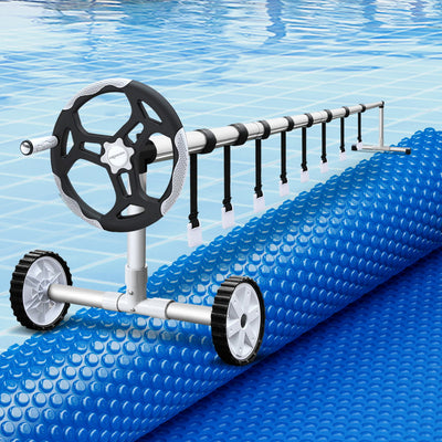 Aqua Buddy Solar Pool Cover 600 Micron 6.5 x 3m with Aluminium Roller for Pools up to 5.55m Wide