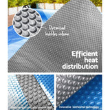 Aquabuddy Pool Cover 6.5x3m 400 Micron Silver Swimming Pool Solar Blanket 4m Roller - Top-Down View