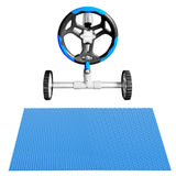 Aqua Buddy Pool Cover 600 Micron 7x4m w/ Roller 5.55m Solar Blanket Blue - Side View
