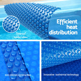 Aqua Buddy Pool Cover 600 Micron 7x4m w/ Roller 5.55m Solar Blanket Blue - Top-Down View