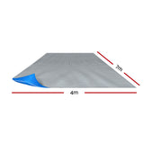 Aqua Buddy Pool Cover 500 Micron 7x4m Swimming Pool Solar Blanket Blue Silver