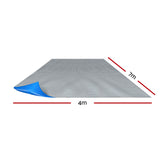 Aqua Buddy Pool Cover 500 Micron 7x4m Swimming Pool Solar Blanket Blue Silver - Front View