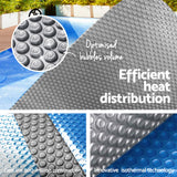 Aqua Buddy Pool Cover 500 Micron 7x4m Swimming Pool Solar Blanket Blue Silver - 45-Degree Angle