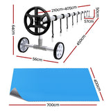 Aquabuddy Pool Cover 500 Micron 7x4m Silver Swimming Pool Solar Blanket 4m Roller - Front View