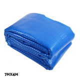 Aquabuddy Pool Cover 500 Micron 7x4m Silver Swimming Pool Solar Blanket 5.5m Blue Roller - Side View