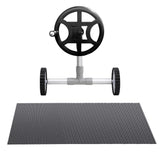 Aqua Buddy Pool Cover 600 Micron 7x4m w/ Roller 4m Swimming Pools Black Solar Blanket - Side View