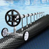 Aqua Buddy Pool Cover 600 Micron 7x4m w/ Roller 4m Swimming Pools Black Solar Blanket - Close-Up Angle