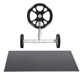 Aqua Buddy Pool Cover 600 Micron 7x4m w/ Roller 5.55m Swimming Pools Black Solar Blanket - Side View