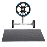 Aqua Buddy Pool Cover 7x4m 600 Micron w/ Roller 5.55m Black Solar Blanket - Side View