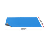 Aqua Buddy Pool Cover 600 Micron 7x4m Bubble Heat Solar Blanket Blue Silver - Front View