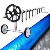 Aquabuddy Pool Cover 400 Micron 8x4.2m Swimming Pool Solar Blanket 5.5m Roller