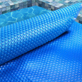 Aquabuddy Pool Cover 500 Micron 8x4.2m Swimming Pool Solar Blanket Blue - Close-Up Angle