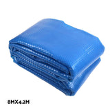 Aquabuddy Pool Cover 500 Micron 8x4.2m Blue Swimming Pool Solar Blanket 5.5m Roller - Side View