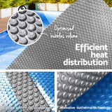 Aquabuddy Pool Cover 500 Micron 8x4.2m Swimming Pool Solar Blanket Blue Silver - 45-Degree Angle