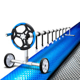 Aquabuddy Pool Cover 500 Micron 8x4.2m Silver Swimming Pool Solar Blanket 5.5m Blue Roller - Close-Up Angle