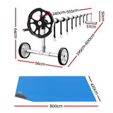 Aqua Buddy Pool Cover 600 Micron Solar Heat Blanket LDPE 8x4.2m w/ 5.55m Roller - Front View