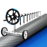 Aqua Buddy Pool Cover 600 Micron Solar Heat Blanket 8x4.2m w/ 5.55m Roller Blue