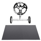 Aqua Buddy Pool Cover 600 Micron 8.5x4.2m w/ Roller 5.55m Swimming Pools Black Solar Blanket - Side View