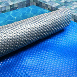 Aquabuddy Pool Cover 500 Micron 8.5x4.2m Swimming Pool Solar Blanket Blue Silver