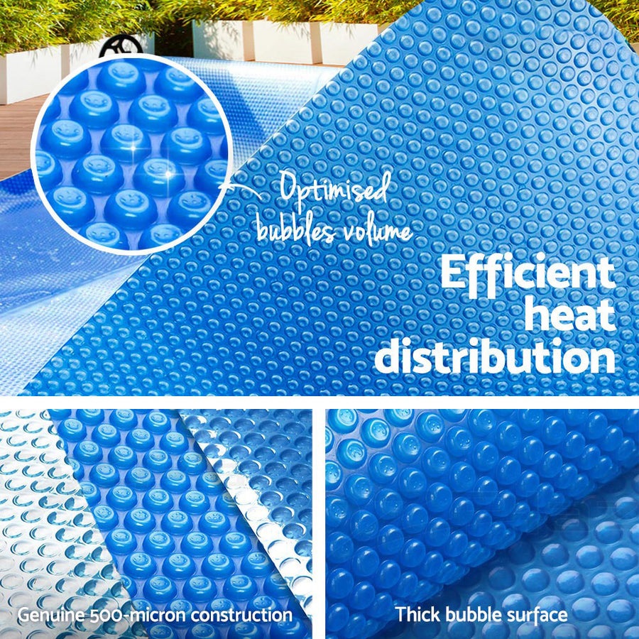 Aquabuddy blue 500 micron solar pool cover, 9.5x5m bubble blanket, blue solar blanket