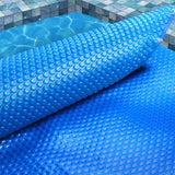 Aquabuddy Pool Cover 500 Micron 9.5x5m Swimming Pool Solar Blanket Blue - Close-Up Angle