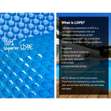 Aquabuddy Pool Cover 500 Micron 9.5x5m Blue Swimming Pool Solar Blanket 5.5m Roller - 45-Degree Angle
