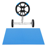 Aqua Buddy Pool Cover 600 Micron Solar Heat 9.5x5m Blanket w/ 5.55m Roller Blue - Side View