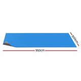 Aqua Buddy Pool Cover 600 Micron 9.5x5m Bubble Heat Solar Blanket Blue Silve - Front View