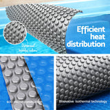 Aqua Buddy Pool Cover 600 Micron 9.5x5m w/ Roller 5.55m Swimming Pools Sliver Solar Blanket - 45-Degree Angle