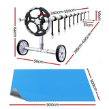 Aquabuddy Pool Cover 9.5x5m 400 Micron Swimming Pool Solar Blanket 5.5m Roller - Front View