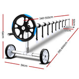 Aquabuddy Pool Cover Roller 5.5m Adjustable Swimming Pool Solar Blanket Reel Blue - Front View