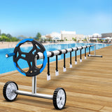 Aquabuddy Pool Cover Roller 5.5m Adjustable Swimming Pool Solar Blanket Reel Blue - Close-Up Angle