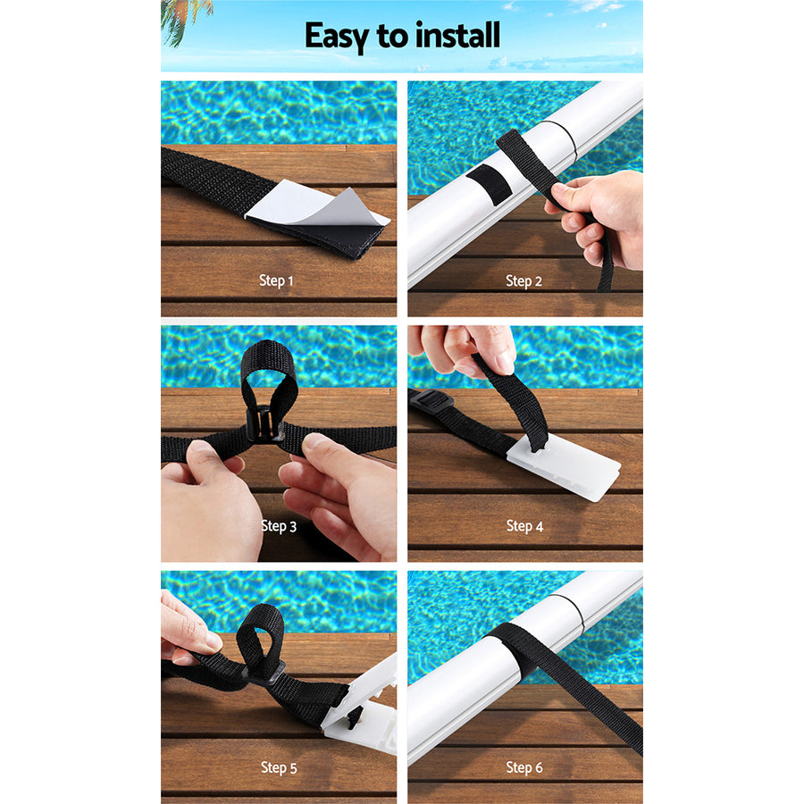 Aquabuddy Pool Cover Roller Attachment Swimming Pool Reel Straps Kit 8PCS, image 5