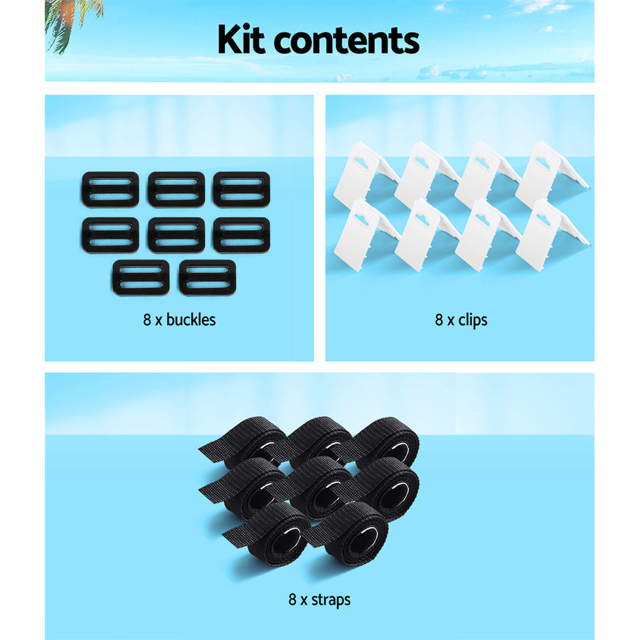 Aquabuddy Pool Cover Roller Attachment Swimming Pool Reel Straps Kit 8PCS, image 6