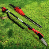 Giantz Chainsaw Trimmer Cordless Pole Chain Saw 20V 8inch Battery 2.7m Reach - Low Angle