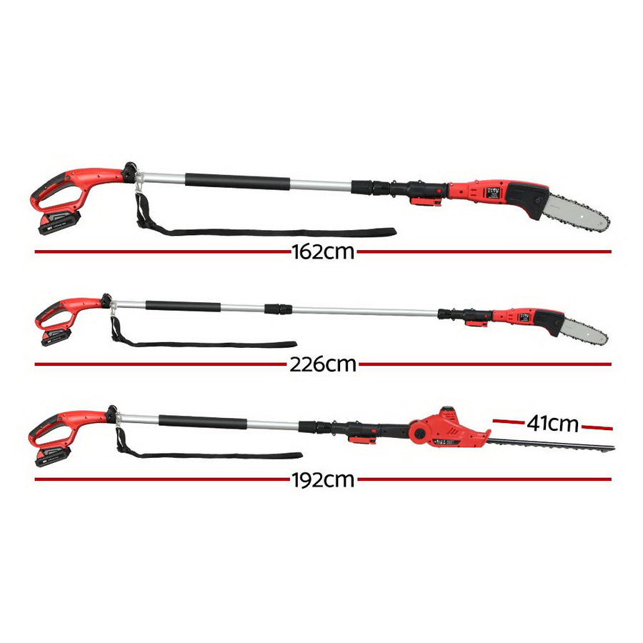 Giantz Chainsaw Trimmer Cordless Pole Chain Saw 20V 8inch Battery 2.7m Reach, Cordless
