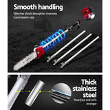 Giantz 31cc Pole Chainsaw 4 Stroke Petrol Tree Pruner Saw 12 Inch Bar Long Reach - Top-Down View