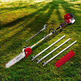 Giantz 31cc Pole Chainsaw 4 Stroke Petrol Tree Pruner Saw 12 Inch Bar Long Reach - Close-Up Angle